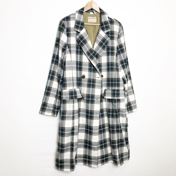 Free  People Freddie Long line double breasted plaid blazer coat - Picture 7 of 13